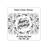 Naam en adres, Prettige feestdagen Rubberstempel (Afrduk)