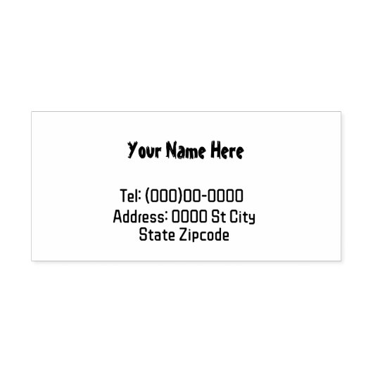 Naam en adres  rubberen stempel (Afrduk)