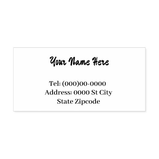 Naam en adres  rubberen stempel (Afrduk)