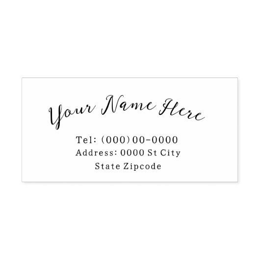 Naam en adres rubberen stempel (Afrduk)