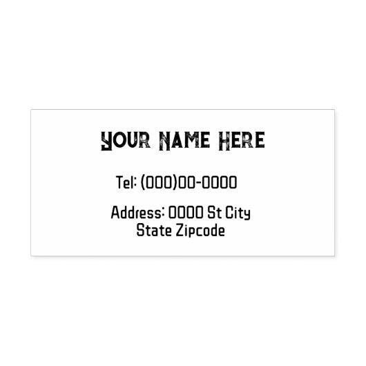 Naam en adres  rubberen stempel (Afrduk)