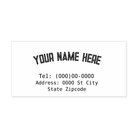 Naam en adres  rubberen stempel (Afrduk)