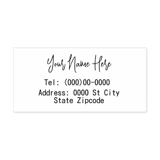 Naam en adres  rubberstempel (Afrduk)