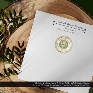 naam en adres van 2 regels zelfinktende stempel