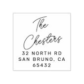 Naam en adres van de chipscriptfamilie rubberstempel (Afrduk)