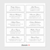 Naam en adres van de gasten. Bruiloft verzendlabel Sticker (Vel)