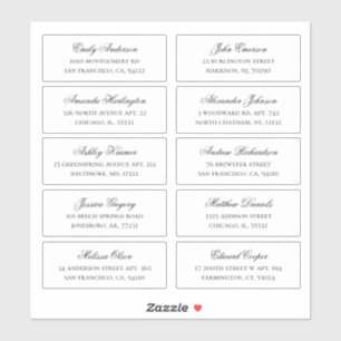 Naam en adres van de gasten. Bruiloft verzendlabel Sticker