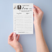 Naam en adres van de Love Song Bride & Groom Game Flyer (Hand)