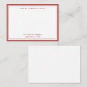 Naam en adres van de moderne Blush Red Border Notitiekaartje (Voorkant / Achterkant)