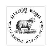 Naam en adres van de  schapenhouderij Terugkeeradr Zelfinktende Stempel (Design)