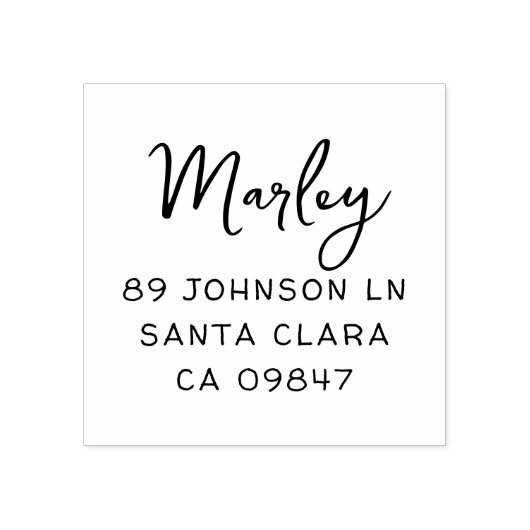 Naam en adres van de Schattigee scriptfamilie Rubberstempel (Afrduk)