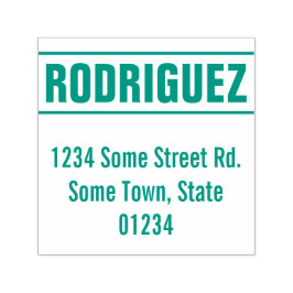 Naam en adres van eenvoudige en eenvoudige familie  zelfinktende stempel