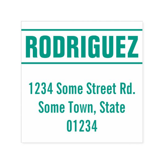 Naam en adres van eenvoudige en eenvoudige familie zelfinktende stempel (Design)