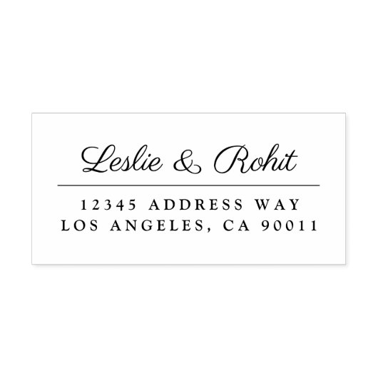 Naam en adres van het elegante paar bruiloft zelfinktende stempel (Design)