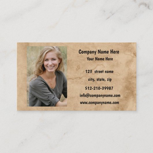 Naam en adres van het fotobedrijf visitekaartje (Voorkant)