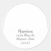 Naam en adres van levensstructuur ronde sticker (Voorkant)