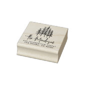 Naam en adres van tekenreeks & Pine Trees retourad Rubberstempel (Stempel)