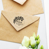 Naam en adres van zonnebloempel rubberstempel