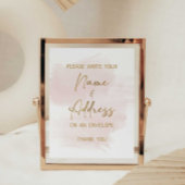 Naam en adres Waterverf Blush & Gold Sign Poster