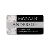 Naam en adres, witte en Roos goudmarmer, Lt Grey Etiket (Voorkant)