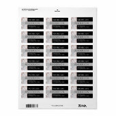 Naam en adres, witte en Roos goudmarmer, Lt Grey Etiket (Full Sheet)