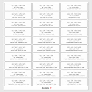 Naam en Adresetiketten voor Aankondiging Kaarten Sticker