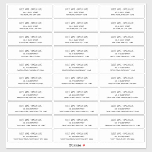 Naam en Adresetiketten voor Aankondiging Kaarten Sticker (Vel)