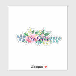 Naam en bloemen Pioenrozen Bohemen Sticker