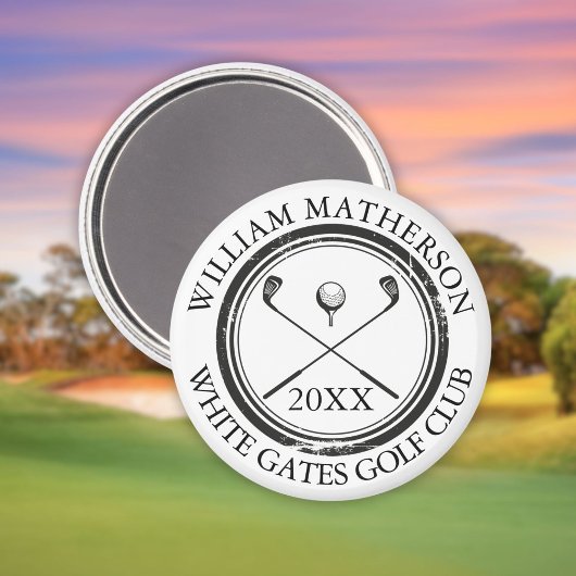 Naam en clubnaam datum zwart en wit magneet