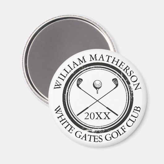 Naam en clubnaam Datum Zwart-wit Magneet (Voorkant / Achterkant)