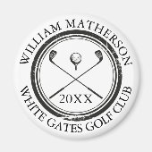 Naam en clubnaam Datum Zwart-wit Magneet (Voorkant)