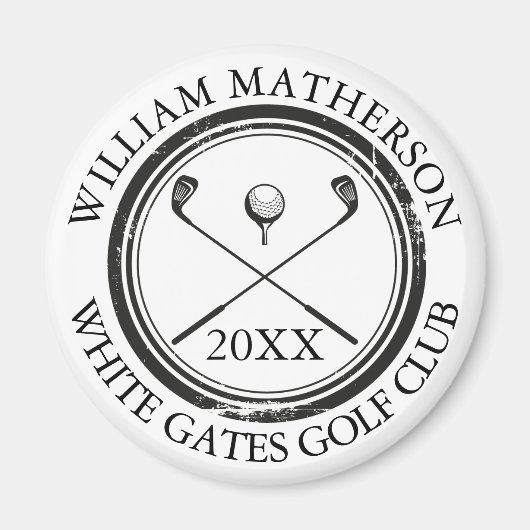 Naam en clubnaam Datum Zwart-wit Magneet (Voorkant)