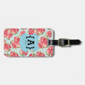 naam en contactgegevens op Rozen Bagagelabel (Voorkant horizontaal)