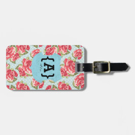  naam en contactgegevens op Rozen Bagagelabel