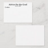 Naam en datum Gepersonaliseerd Afstuderen Advies K Informatiekaartje (Voorkant / Achterkant)