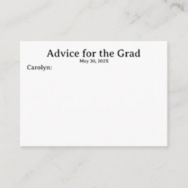 Naam en datum Gepersonaliseerd Afstuderen Advies K Informatiekaartje