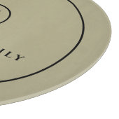 Naam en datum monogram | Sage & Black Round Snijplank (Hoek)