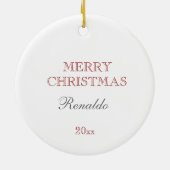 Naam en datum, Rood- en Groene kerstkaarten Keramisch Ornament (Achterkant)