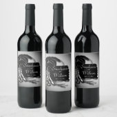 Naam en datum tropisch ontwerp wijn etiket (Flessen)