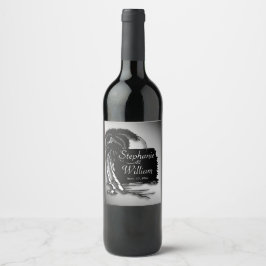 Naam en datum tropisch ontwerp wijn etiket