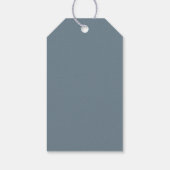 Naam en datum van het koppel op een lei cadeaulabel (Achterkant)