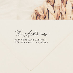 Naam en deurnummer van scriptfamilie rubberstempel