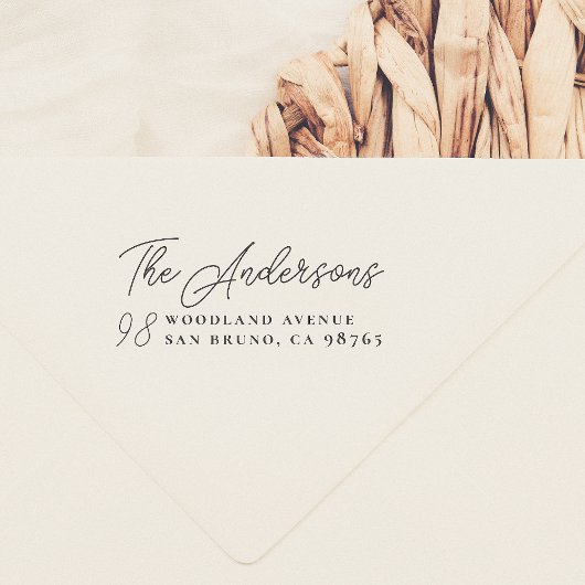 Naam en deurnummer van scriptfamilie rubberstempel