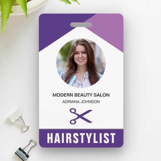 Naam en foto Beauty Salon Hair Stylist ID Kaart Badge