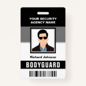 Naam en foto Beveiliging Bodyguard ID Kaart Badge (Voorkant)