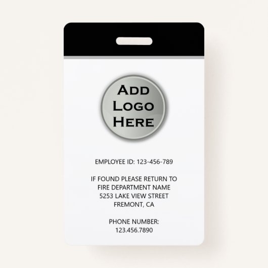 Naam en foto Beveiliging Bodyguard ID Kaart Badge (Achterkant)