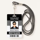 Naam en foto Beveiliging Bodyguard ID Kaart Badge (Voorkant met draagriem)