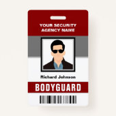 Naam en foto Beveiliging Bodyguard ID Kaart Badge (Voorkant)