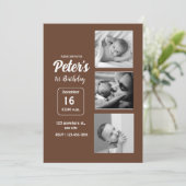 Naam en foto Birthday Party Kaart (Staand voorkant)