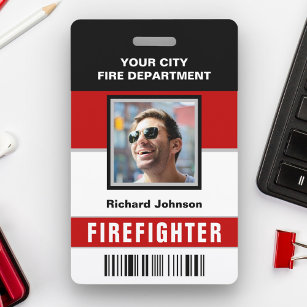 Naam en foto Brandweer Brandweer ID Kaart Badge